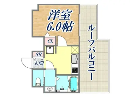 エステムコート神戸元町Ⅱリザーヴ(1K/6階)の間取り写真