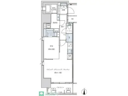 パークアクシス名古屋山王(1LDK/6階)の間取り写真