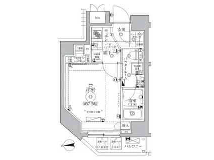 レアライズ浅草IV(1K/7階)の間取り写真