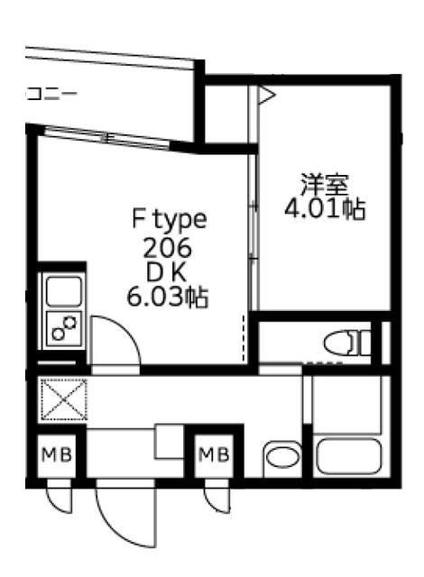 U RESIDENCE武蔵小山(1DK/1階)の間取り写真
