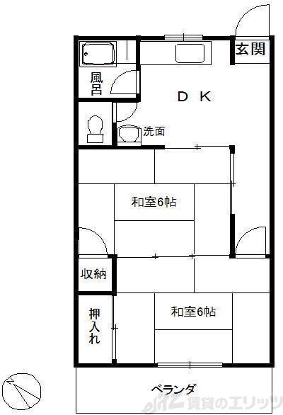 エルソフィア正雀I(2DK/3階)の間取り写真