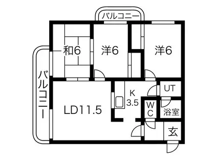 PARK COURT(3LDK/4階)の間取り写真