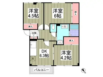 メゾンコジマ(3DK/2階)の間取り写真