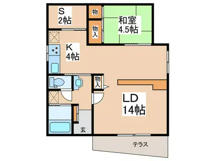 ソシアル上北沢(1SLDK/1階)の間取り写真