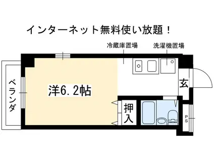 アブレスト岩倉(1K/1階)の間取り写真