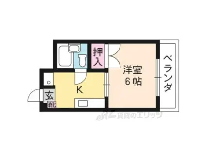 ハイツ北野(1K/2階)の間取り写真