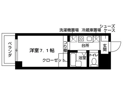 シャトー21(1K/3階)の間取り写真