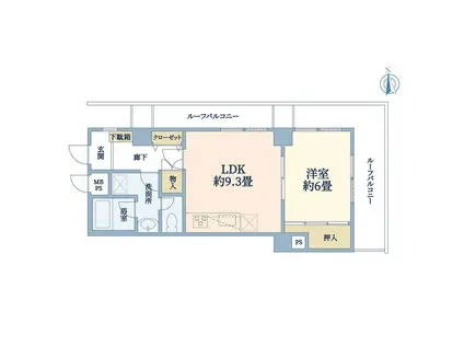 ファミネス綱島(1LDK/5階)の間取り写真