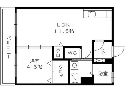 組坂 9(1LDK/1階)の間取り写真