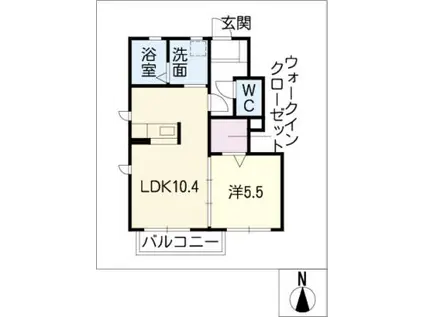 クラヴィエ細畑(1LDK/1階)の間取り写真