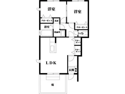 クオーレ南片江A(2LDK/1階)の間取り写真