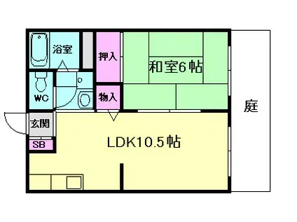 サンライフ楠(1LDK/1階)の間取り写真