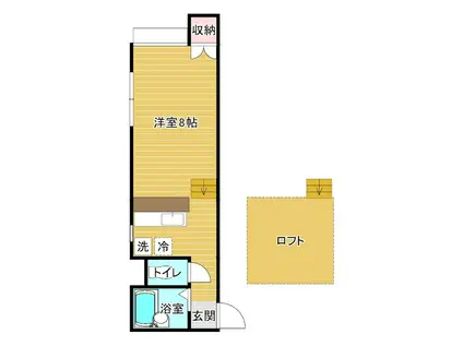 シャトーブランシェ(ワンルーム/1階)の間取り写真