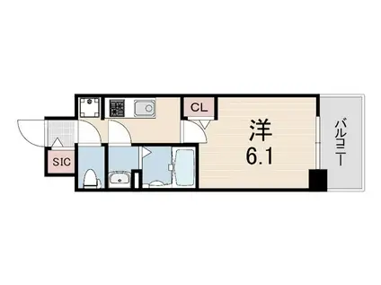 アドバンス神戸パーチェ(1K/4階)の間取り写真