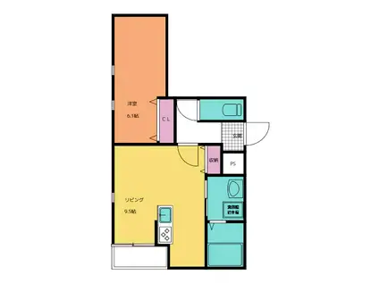 アーバンハウスPⅡ(1LDK/1階)の間取り写真