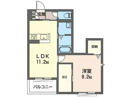 ルグラン ボヌール(1LDK/2階)の間取り写真