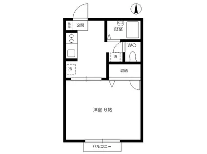 ハイツT&C(1K/1階)の間取り写真