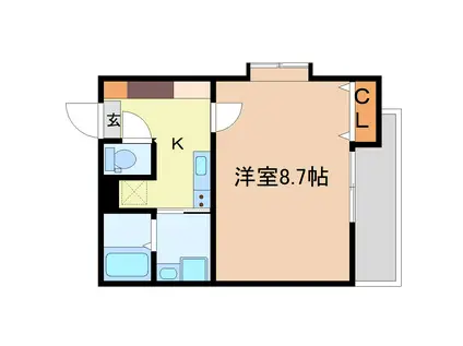 メゾンリリー(1K/3階)の間取り写真