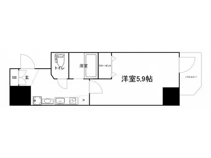 ブリリアントコート農人橋(1K/3階)の間取り写真