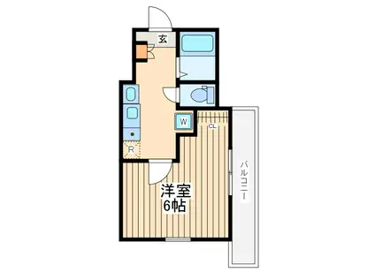 ショコラ井土ヶ谷(1K/2階)の間取り写真