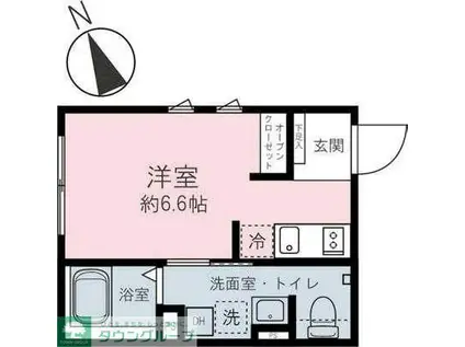 CASA PIAZZA TACHIKAWA(ワンルーム/1階)の間取り写真