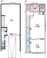 WORKINGBASE伊丹ウエスト(1LDK/1階)の間取り写真