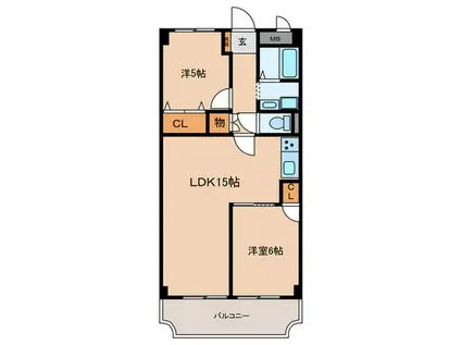 ルモン明石公園(2LDK/4階)の間取り写真