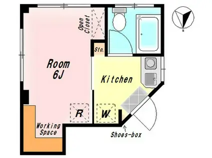 メゾンSANYA(1K/2階)の間取り写真