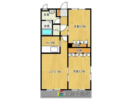 ERIRUNA MIKADUKI(2LDK/2階)の間取り写真