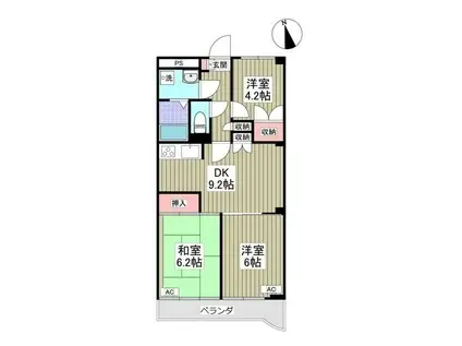 アン・ヴィラージュ(3DK/5階)の間取り写真