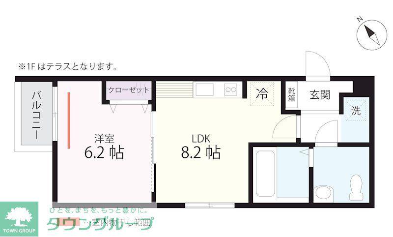 QUIET CRAB HOUSE MIX山手(1LDK/2階)の間取り写真