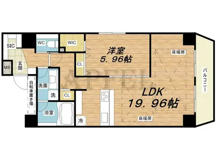 BANIX北堀江(1LDK/11階)の間取り写真