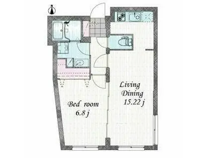 ブランシェ 目黒大橋(1LDK/2階)の間取り写真