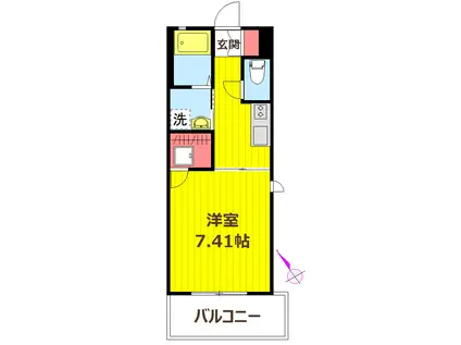 フォルスXIV(1DK/1階)の間取り写真