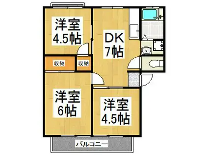 ハイツコマチA A(3DK/1階)の間取り写真