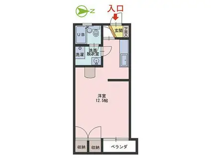 コーポ北隆館(ワンルーム/2階)の間取り写真