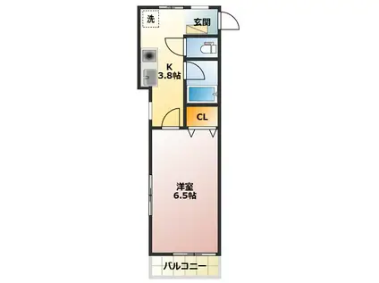 グレースツガ(1K/2階)の間取り写真