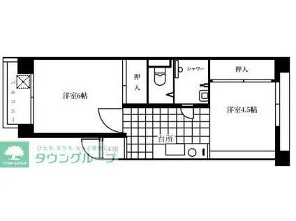 志村MYコーポ(2K/2階)の間取り写真
