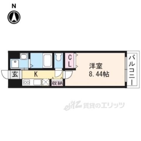 ペルージュ油小路(1K/4階)の間取り写真