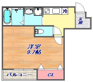 フジパレス灘1番館(1K/3階)の間取り写真