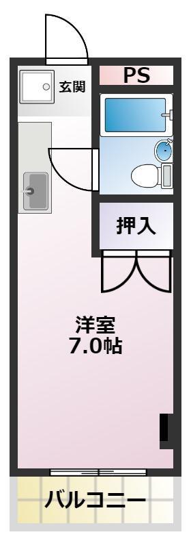 梅田ビル(1K/3階)の間取り写真