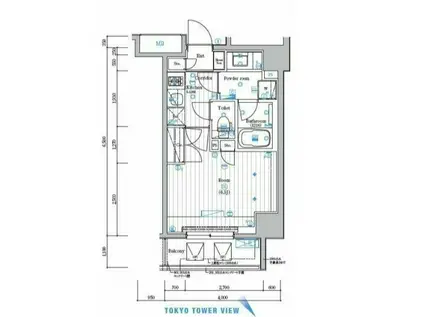 SYFORME HIGASHI‐AZABU シーフォルム東麻布(1K/9階)の間取り写真