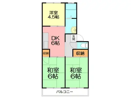 サンハイツ諏訪前(3DK/1階)の間取り写真