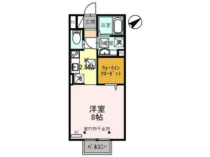 RE-SEIS(1K/1階)の間取り写真