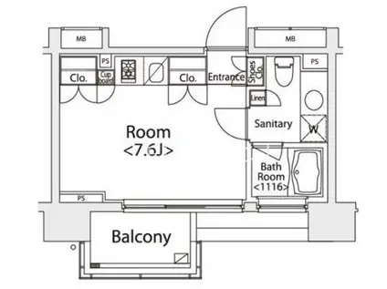 カスタリア戸越(ワンルーム/3階)の間取り写真