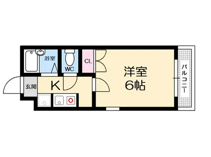 サンライズ草津南(1K/3階)の間取り写真
