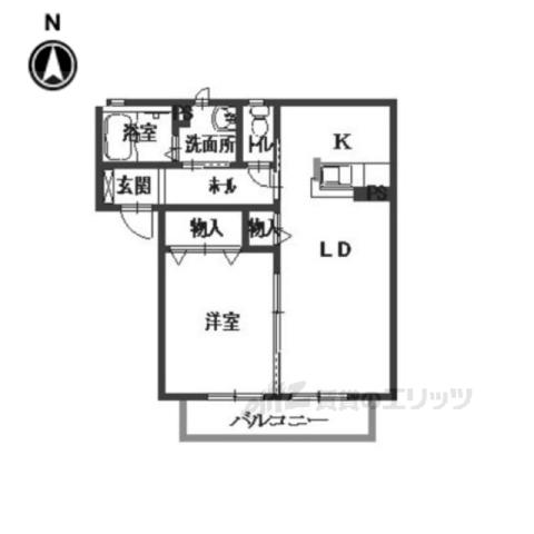 エスポワール(1LDK/1階)の間取り写真