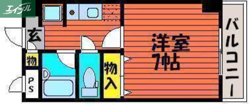 マローン新福(1K/5階)の間取り写真