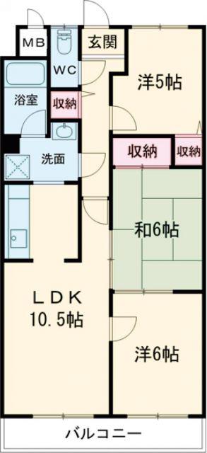 ラフェスタ大塩(3LDK/4階)の間取り写真