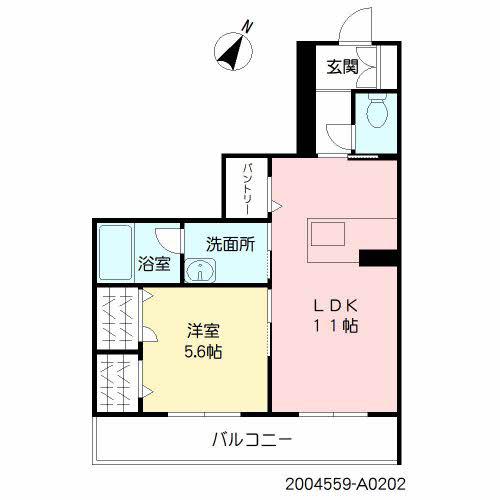 グリーンベルト神浦(1LDK/3階)の間取り写真